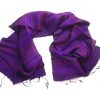 Purple Striped Silk Scarf