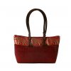 Red Bamboo Handbag with Zip