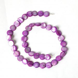 Shell Flat Beads Lilac - 10mm String