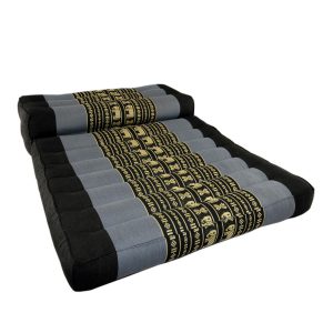 Single Fold Meditation Cushion - Black and Grey (DM15)
