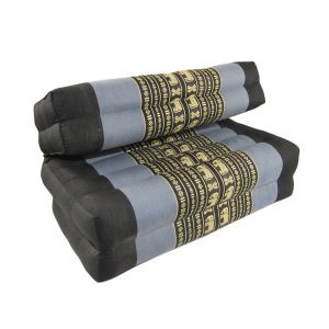 Double Fold Meditation Cushion Black and Grey