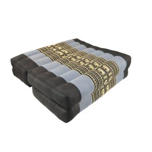 Double Fold Meditation Cushion Black and Grey (DM15)