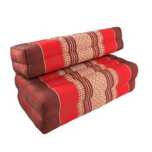 Double Fold Meditation Cushion - Red and Maroon