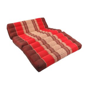 Double Fold Meditation Cushion - Red and Maroon