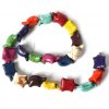 String of Tortoise Shaped Multi Coloured Turquoise Howlite Beads (02)