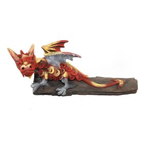 Small Dragon Lying on Wood - Red